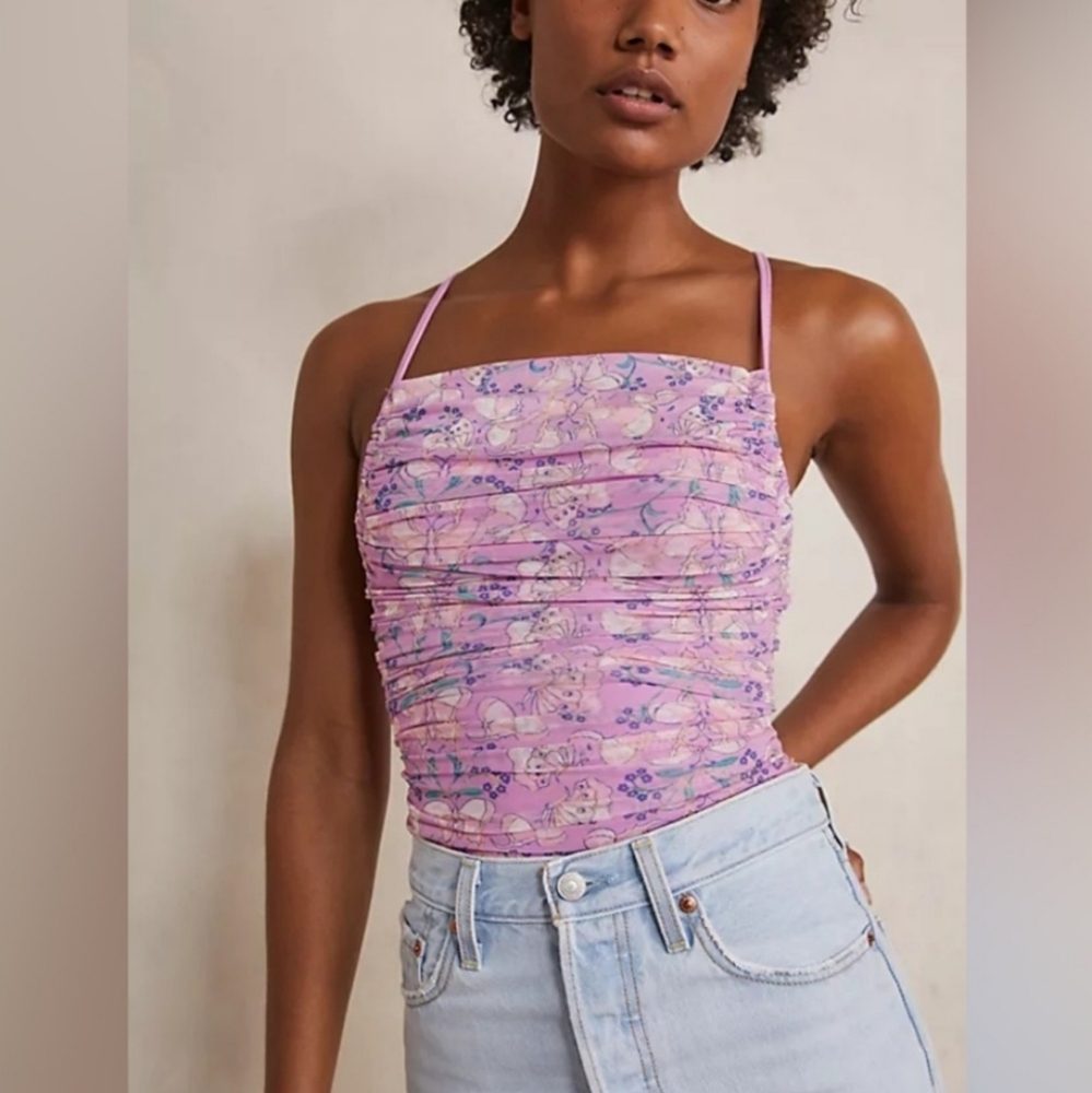 FREE PEOPLE MILKSHAKE MESH BODYSUIT SIZE SMALL NWOT - Picture 4 of 7